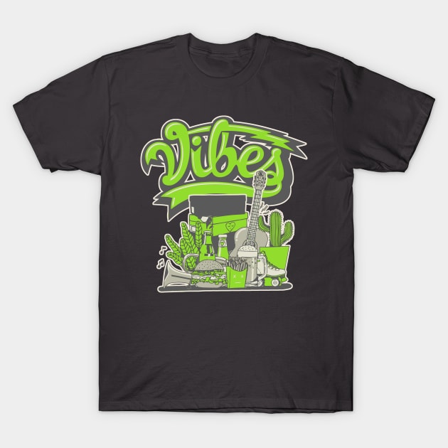 Vibes Grean Bean T-Shirt by funandgames